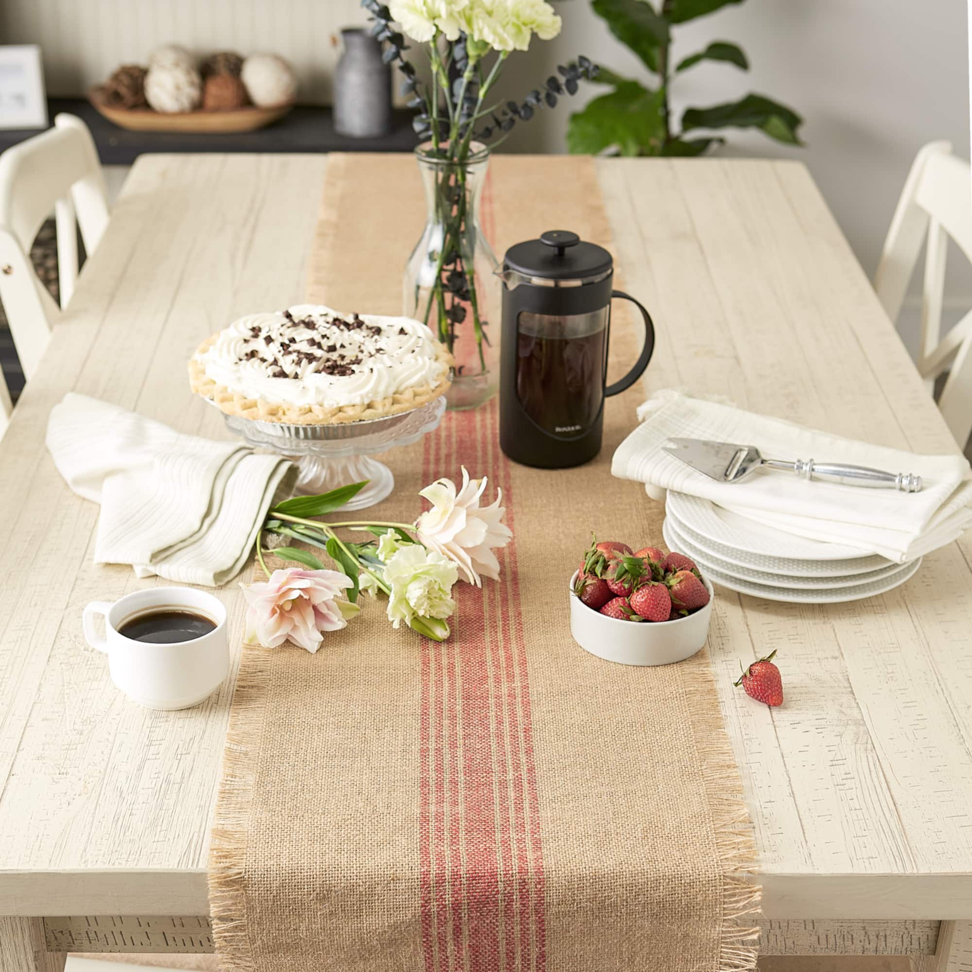 DII® 108" Middle Stripe Burlap Table Runner